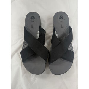 Cloudstepper By Clark’s Arla Wave Sz 11 Black Strap Sandals